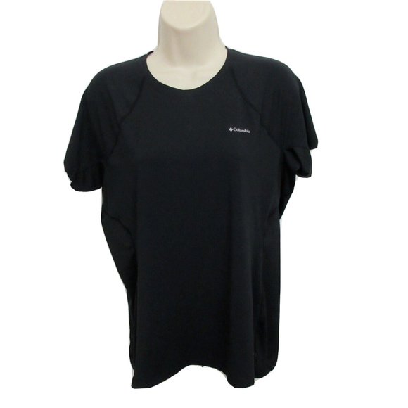Columbia Activewear T-Shirt Top XL Omni Freeze Zero Crewneck Short Sleeve Black - Picture 1 of 9